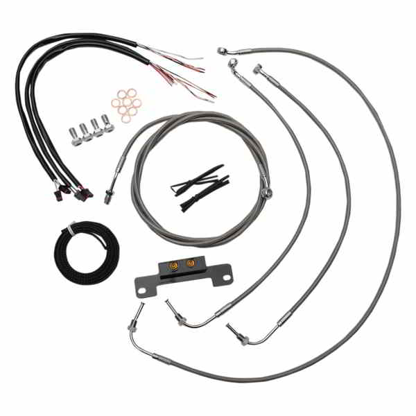 取寄せ ハンドルバーケーブル/ブレーキラインキット - コンプリート - ミニハンドルバー - ステンレス LA チョッパーズ Handlebar Cable/Brake Line Kit - Complete - Mini Handlebars - Stainless LA-8055KT2-08 DRAG 06620207