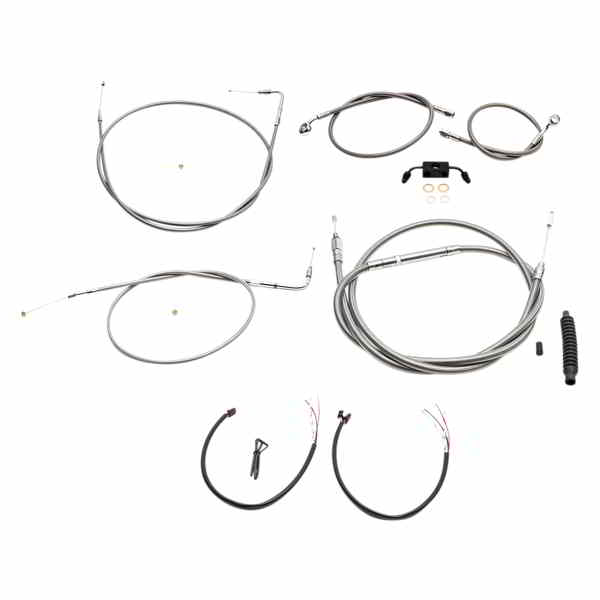 取寄せ ハンドルバーケーブル/ブレーキ＆クラッチライン/ワイヤーキットとコンポーネント LA チョッパーズ Handlebar Cable/Brake Line Kit - Complete - 15 - 17 Handlebars - Stainless LA-8231KT2-16 DRAG 06620448