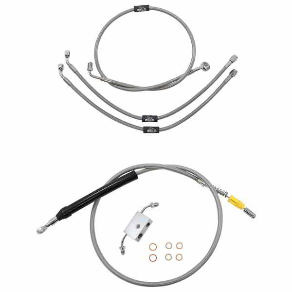 取寄せ ハンドルバーケーブル/ブレーキラインキット - クイックコネクト - 18インチ - 20インチ Ape Hanger ハンドルバー - ステンレススチール LA チョッパーズ Handlebar Cable/Brake Line Kit - Quick Connect - 18 - 20 LA-8157KT-19 DRAG 06620867