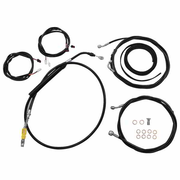 取寄せ ケーブルキット - 12インチ - 14インチ ハンドルバー - ABS - ブラック LA チョッパーズ Cable Kit - 12 - 14 Handlebars - ABS - Black LA-8056KT3-13B DRAG 06620910