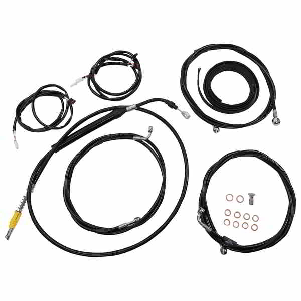 取寄せ ケーブルキット - 18インチ - 20インチ ハンドルバー - ABS - ブラック LA チョッパーズ Cable Kit - 18 - 20 Handlebars - ABS - Black LA-8056KT3-19B DRAG 06620916