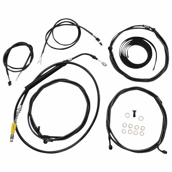 取寄せ ケーブルキット - 12インチ - 14インチ ハンドルバー - ABS - ミッドナイト LA チョッパーズ Cable Kit - 12 - 14 Handlebars - ABS - Midnight LA-8058KT3-13M DRAG 06621122