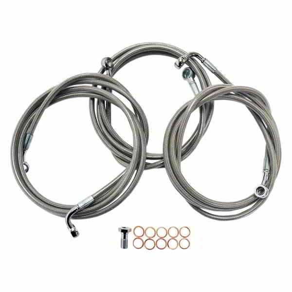 取寄せ ブレーキライン - 12インチ - 14インチ エイプハンガーハンドルバー - ステンレススチール LA チョッパーズ Brake Lines - 12 - 14 Ape Hanger Handlebars - Stainless Steel LA-8052B13 DRAG 17413905