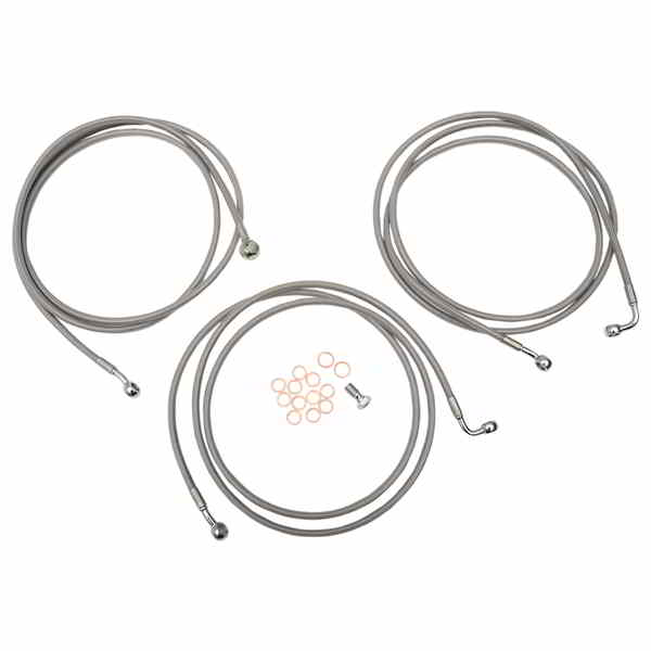 取寄せ ブレーキライン - 18インチ - 20インチ エイプハンガーハンドルバー - ステンレススチール LA チョッパーズ Brake Lines - 18 - 20 Ape Hanger Handlebars - Stainless Steel LA-8052B19 DRAG 17413909