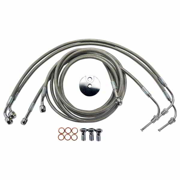 取寄せ ブレーキライン - 12インチ - 14インチ エイプハンガーハンドルバー - ステンレススチール LA チョッパーズ Brake Lines - 12 - 14 Ape Hanger Handlebars - Stainless Steel LA-8050B13 DRAG 17413929 32,002円