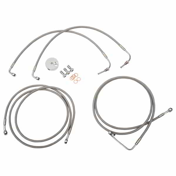取寄せ ブレーキライン - 12インチ - 14インチ エイプハンガーハンドルバー - ステンレススチール LA チョッパーズ Brake Lines - 12 - 14 Ape Hanger Handlebars - Stainless Steel LA-8051B13 DRAG 17413941