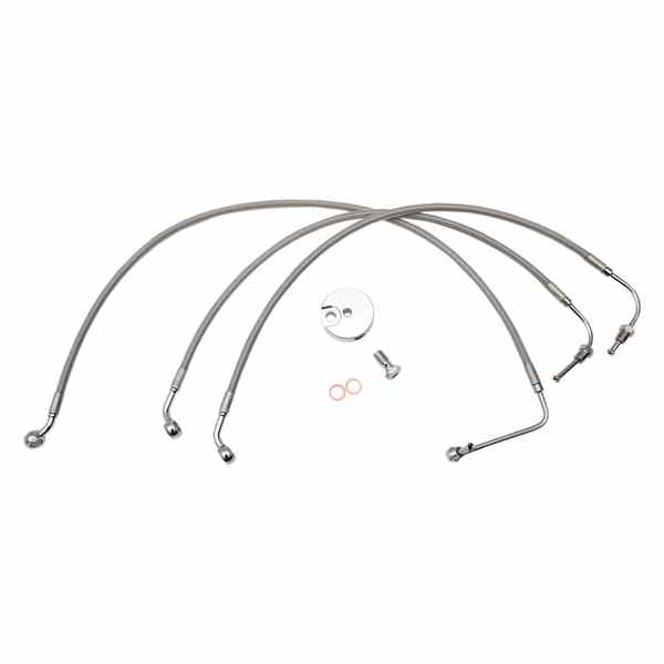 取寄せ ブレーキライン - 15インチ - 17インチ エイプハンガーハンドルバー - ステンレススチール LA チョッパーズ Brake Lines - 15 - 17 Ape Hanger Handlebars - Stainless Steel LA-8011B16 DRAG 17414351