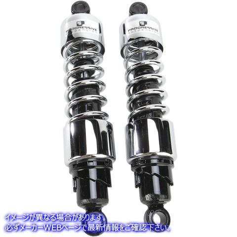 取寄せ ショックアブソーバー - 412 クルーザーシリーズ - クローム - 13インチ - 標準 プログレッシブ サスペンション Shocks - 412 Cruiser Series - Chrome - 13 - Standard 412-4218C DRAG 13100712