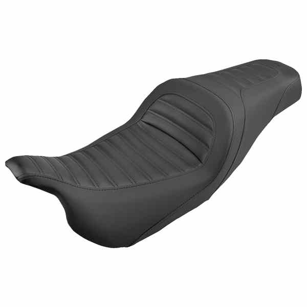 取寄せ スリムロール＆プリーツシート - ブラック - FL 08-24 サドルマン Slim Roll & Pleat Seat - Black - FL '08-'24 808-07B-161 DRAG 08011013