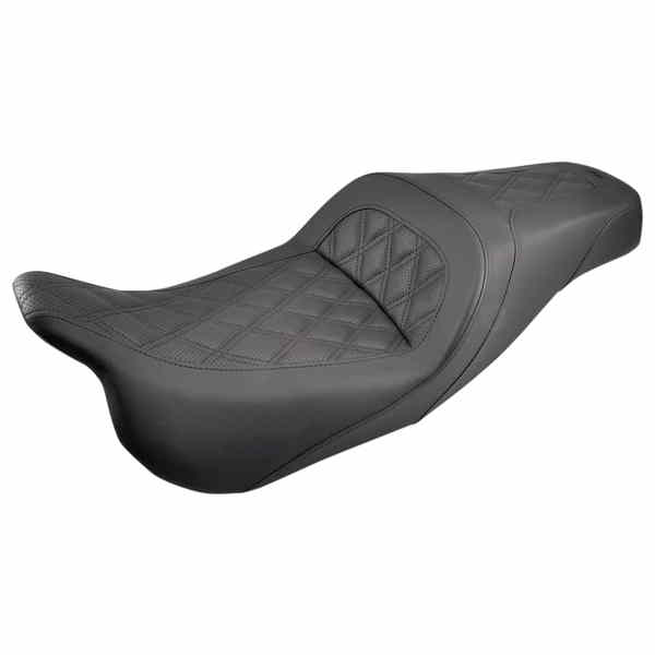 取寄せ スリムシート - ブラック - ラティスステッチ - FL 08-24 サドルマン Slim Seat - Black - Lattice Stitch - FL '08-'24 808-07B-162 DRAG 08011014