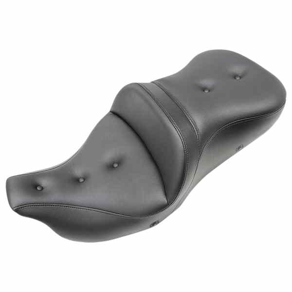 取寄せ ロードソファ シート - ヒーター付き - ピロートップ - バックレストなし - ブラック - FLH/FLT 09-24 サドルマン Roadsofa? Seat - Heated - Pillow Top - without Backrest - Black - FLH/FLT '09-'24 808-07B-181THC DRAG 08011197