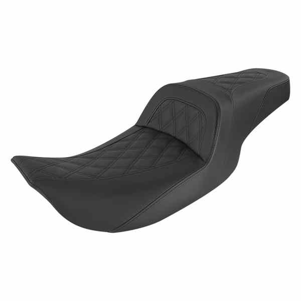 取寄せ スリムシート - ブラック - ラティスステッチ - 99-07 FL サドルマン Slim Seat - Black - Lattice Stitch - '99-'07 FL 897-06-162 DRAG 08011280