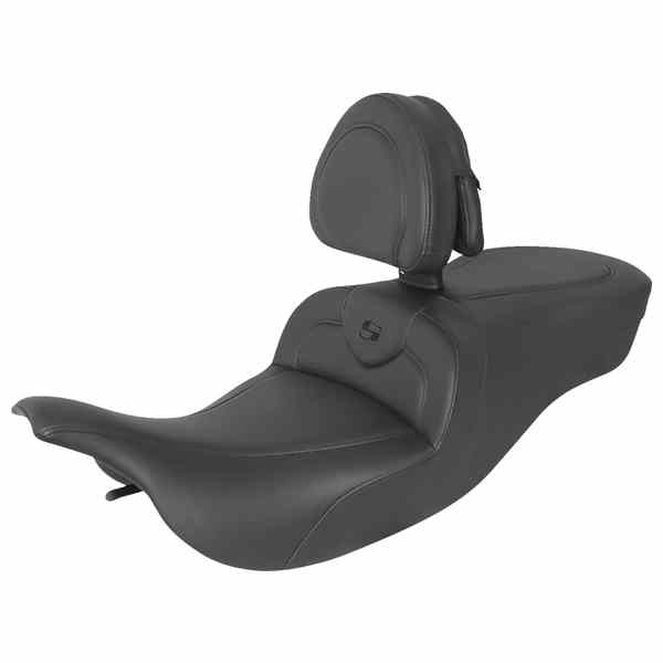 取寄せ ロードソファ シート - 背もたれ付き - ブラック（ブラックステッチ） サドルマン RoadSofa? Seat - with Backrest - Black w/ Black Stitching 897-07-187BR DRAG 08011420