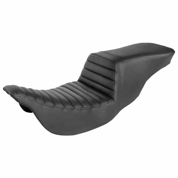 取寄せ ツアーステップアップシート - タック＆ロール - ブラック - FL 08-24 サドルマン Tour Step-Up Seat - Tuck-n-Roll - Black - FL \'08-\'24 808-07B-191 DRAG 08011423｜ハーレーパーツデポ