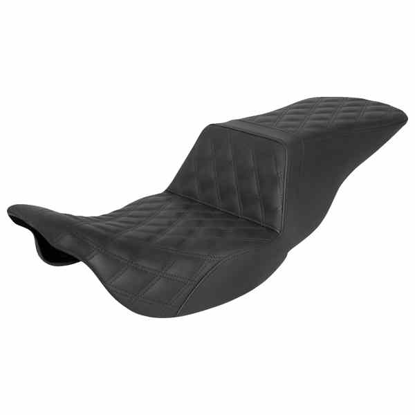取寄せ ツアーステップアップシート - フルラティスステッチ - ブラック - FL 08-24 サドルマン Tour Step-Up Seat - Full Lattice Stitch - Black - FL \'08-\'24 808-07B-195 DRAG 08011426｜ハーレーパーツデポ