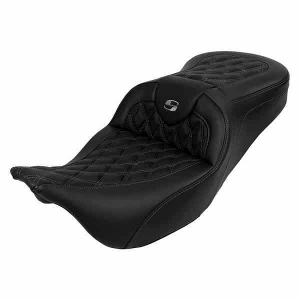 取寄せ ロードソファ シート - バックレスト付き - ダークグレーステッチ - FL 08-23 サドルマン Roadsofa? Seat - with Backrest - Dark Gray Stitch - FL '08-'23 808-07B-182B2 DRAG 08011607