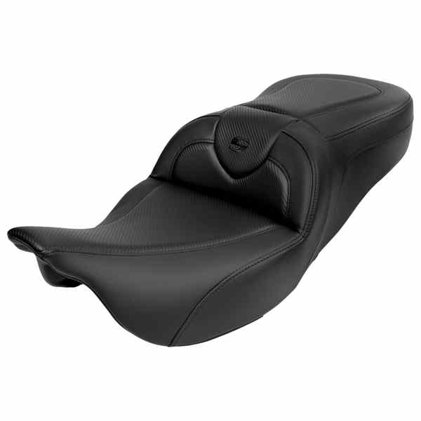 取寄せ ロードソファ シート - バックレスト付き - カーボンファイバー - ブラックステッチ - FL 08-19 サドルマン Roadsofa? Seat - with Backrest - Carbon Fiber - Black Stitch - FL '08-'19 808-07B-185B0 DRAG 08011617