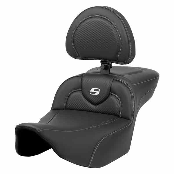 取寄せ ロードソファ エクステンデッドリーチシート - カーボンファイバー - シルバーステッチ/シルバーロゴ - バックレスト付き - FL 23-24 サドルマン Roadsofa? Extended Reach Seat - Carbon Fiber - Silver Stitch/Silve 823-07-186BR DRAG 08011634