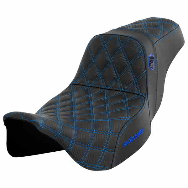 取寄せ プロシリーズ SDC パフォーマンスシート - バックレストなし - ブルーステッチ - FLH/FLT 08-23 サドルマン Pro Series SDC Performance Seat - w/o Backrest - Blue Stitch - FLH/FLT '08-'23 SC80807BLU DRAG 08011655｜ハーレーパーツデポ 67,345円