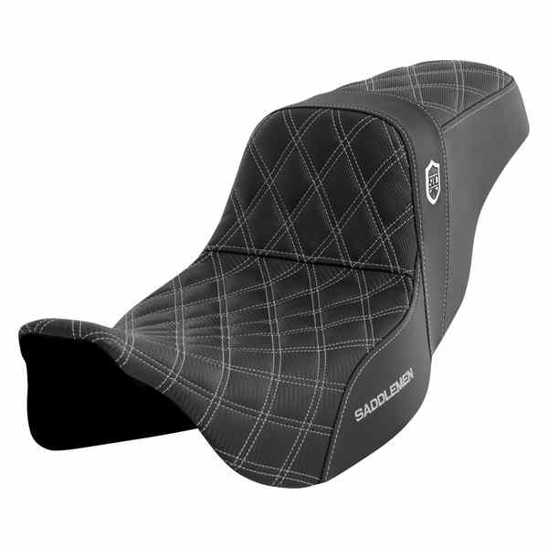 取寄せ プロシリーズ SDC パフォーマンスシート - バックレストなし - シルバーステッチ - FLH/FLT 08-23 サドルマン Pro Series SDC Performance Seat - w/o Backrest - Silver Stitch - FLH/FLT '08-'23 SC80807SIL DRAG 08011660