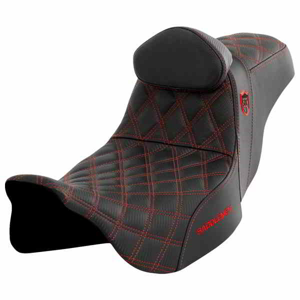 取寄せ プロシリーズ SDC パフォーマンスシート - バックレスト付き - レッドステッチ - FLH/FLT 08-23 サドルマン Pro Series SDC Performance Seat - w/ Backrest - Red Stitch - FLH/FLT '08-'23 SC80807REDRT DRAG 08011665