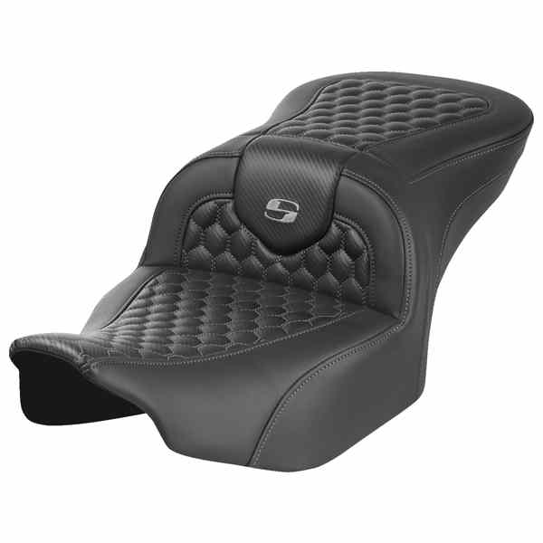 取寄せ ロードソファ シート - バックレストなし - ハニカム - グレーステッチ - FLTR/FLHX 23-24 サドルマン Roadsofa? Seat - without Backrest - Honeycomb - Gray Stitch - FLTR/FLHX '23-'24 823-07-18902 DRAG 08011743