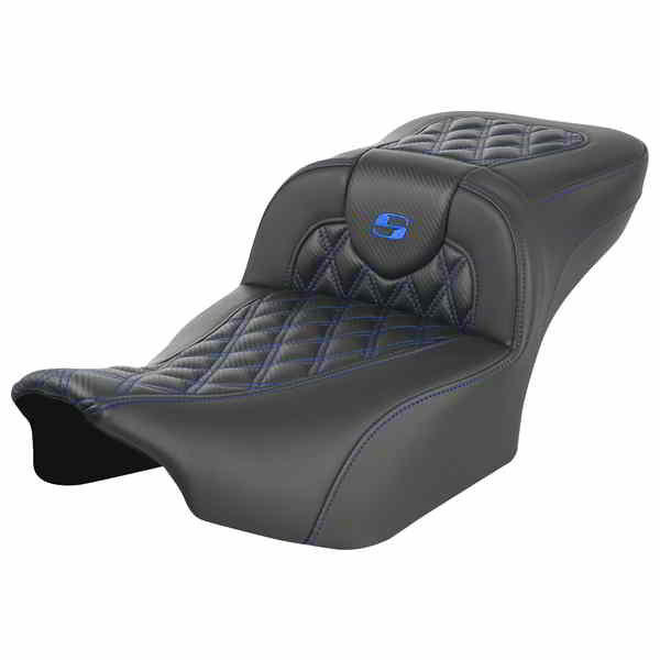 取寄せ ロードソファ エクステンデッドリーチシート - バックレストなし - ラティスステッチ - ブルーステッチ - FLTR/FLHX 23-24 サドルマン Roadsofa? Extended Reach Seat - without Backrest - Lattice Stitch - Blue Sti 823-07-20701 DRAG 08011794