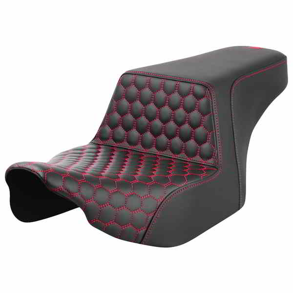 取寄せ ステップアップシート - フロントハニカム - レッドステッチ - FL 23-24 サドルマン Step-Up Seat - Front Honeycomb - Red Stitching - FL '23-'24 823-07-17704 DRAG 08011828