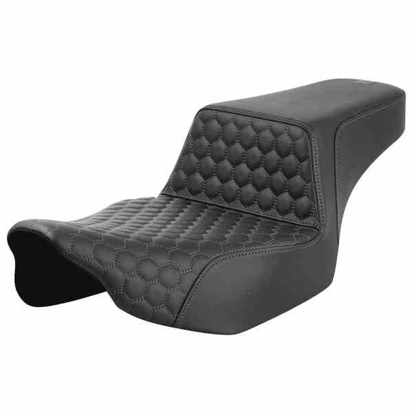 取寄せ ステップアップシート - エクステンデッドリーチ - フロントハニカム - グレーステッチ - FL 23-24 サドルマン Step-Up Seat - Extended Reach - Front Honeycomb - Gray Stitch - FL '23-'24 823-07-17802 DRAG 08011833