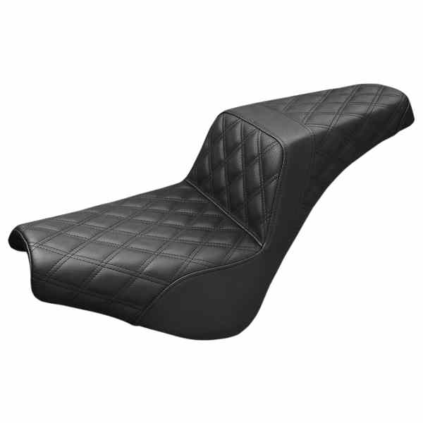 取寄せ ステップアップシート - フルラティスステッチ - ブラック - FX 18-24 サドルマン Step-Up Seat - Full Lattice Stitch - Black - FX '18-'24 818-30-175 DRAG 08020959|ハーレーパーツデポ