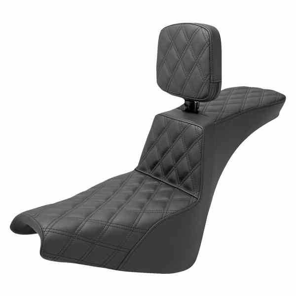 取寄せ ツアーステップアップシート - ライダーバックレスト - フルラティスステッチ - FXBB/FXST 18-24 サドルマン Tour Step-Up Seat - Rider Backrest - Full Lattice Stitch - FXBB/FXST '18-'24 818-30-195BR DRAG 08021523