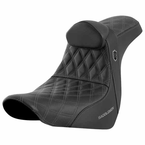 取寄せ プロシリーズ SDC パフォーマンスシート - バックレスト付き - グレーステッチ - FL/FX 18-23 サドルマン Pro Series SDC Performance Seat - w/ Backrest - Gray Stitch - FL/FX '18-'23 SC81829GRERT DRAG 08021599｜ハーレーパーツデポ