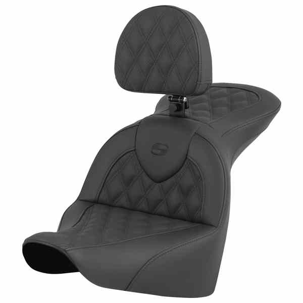 取寄せ ロードソファ シート - ラティスステッチ - ドライバーバックレスト付き - FLFB/FXBR 18-24 サドルマン RoadSofa? Seat - Lattice Stitch - with Driver Backrest - FLFB/FXBR '18-'24 818-27-182BR DRAG 08021616｜ハーレーパーツデポ