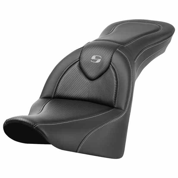 取寄せ ロードソファ シート - 背もたれなし - カーボンファイバー - FL サドルマン Roadsofa? Seat - Without Backrest - Carbon Fiber - FL 818-33-185 DRAG 08021630|ハーレーパーツデポ