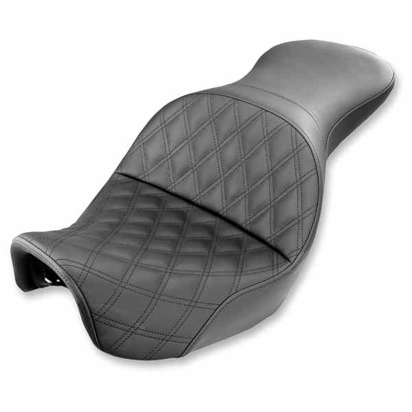 取寄せ エクスプローラーシート - ラティスステッチ - ダイナ 06-17 サドルマン Explorer Seat - Lattice Stitched - Dyna '06-'17 806-04-029LS DRAG 08030554