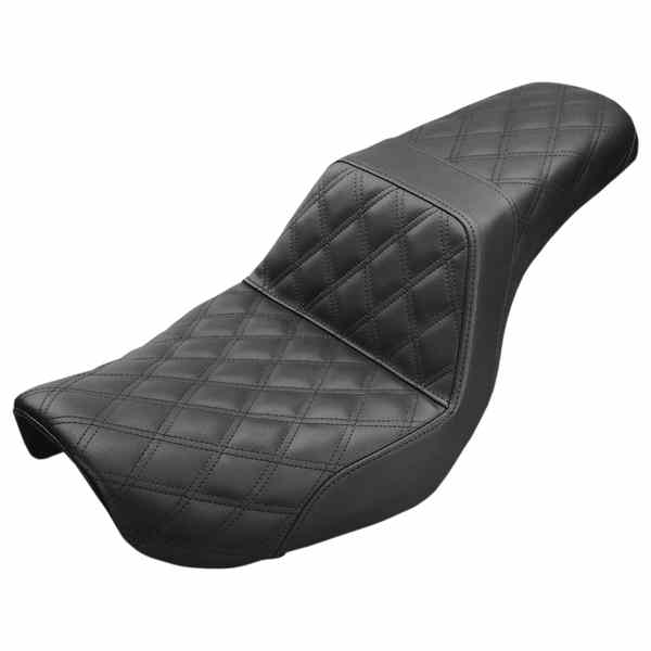 取寄せ ステップアップシート - フルラティスステッチ - ブラック - ダイナ サドルマン Step-Up Seat - Full Lattice Stitch - Black - Dyna 804-04-175 DRAG 08030607｜ハーレーパーツデポ