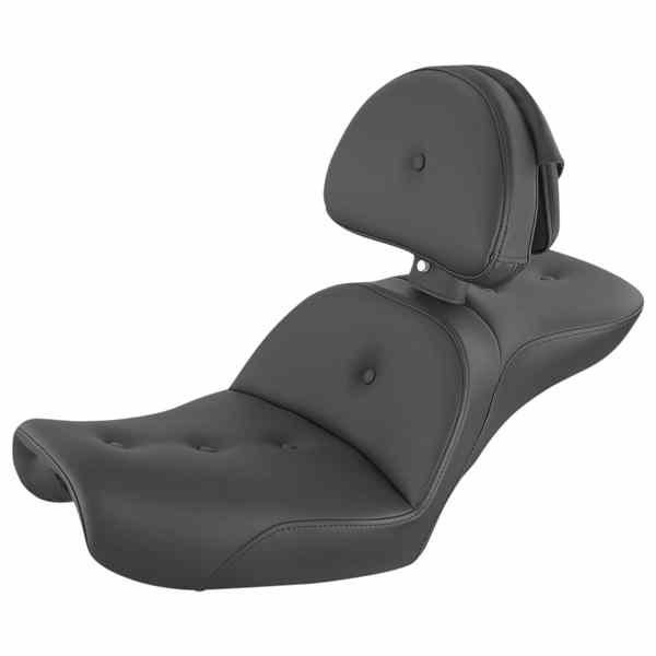 取寄せ Explorer ロードソファ シート - バックレスト付き - FXD 96-03 サドルマン Explorer RoadSofa? Seat - with Backrest - FXD \'96-\'03 896-04-030RS DRAG 08030683｜ハーレーパーツデポ