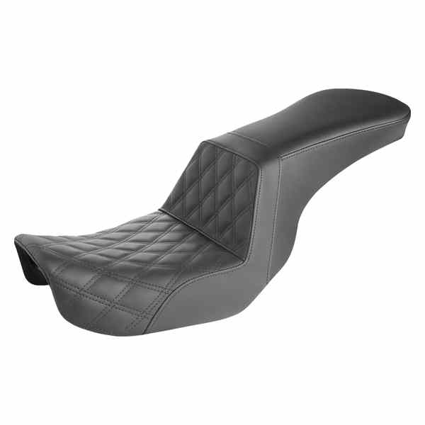 取寄せ ステップアップシート - フロントラティスステッチ サドルマン Step-Up Seat - Front Lattice Stitch - Black - Dyna 806-04-192 DRAG 08030693｜ハーレーパーツデポ
