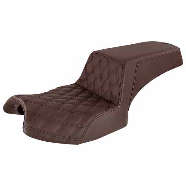 取寄せ ステップアップシート - フロントラティスステッチ/リアスムース - ブラウン - チャレンジャー サドルマン Step-Up Seat - Front Lattice Stitch/Rear Smooth - Brown - Challenger I20-06-172BR DRAG 08102175