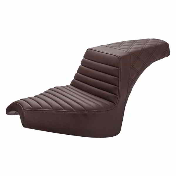 取寄せ ステップアップシート - フロントタックアンドロール/リアラティスステッチ - ブラウン - チーフ サドルマン Step-Up Seat - Front Tuck-n'-Roll/Rear Lattice Stitch - Brown - Chief I21-04-176BR DRAG 08102317