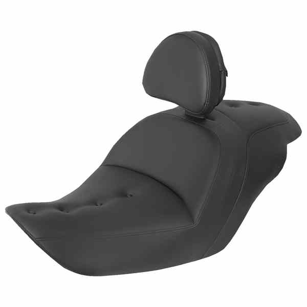 取寄せ ロードソファ ピロートップシート - 背もたれ付き - ブラック サドルマン Roadsofa? Pillow Top Seat - With Backrest - Black H23-20-181BR DRAG 08102327｜ハーレーパーツデポ