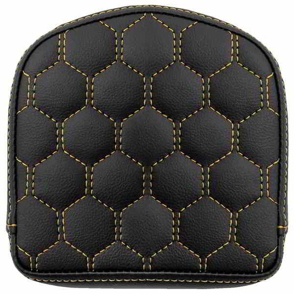 取寄せ ロードソファ シシーバーパッド - ハニカム - ゴールドステッチ サドルマン RoadSofa? Sissy Bar Pad - Honeycomb - Gold Stitching 040849GOL DRAG 08220586｜ハーレーパーツデポ