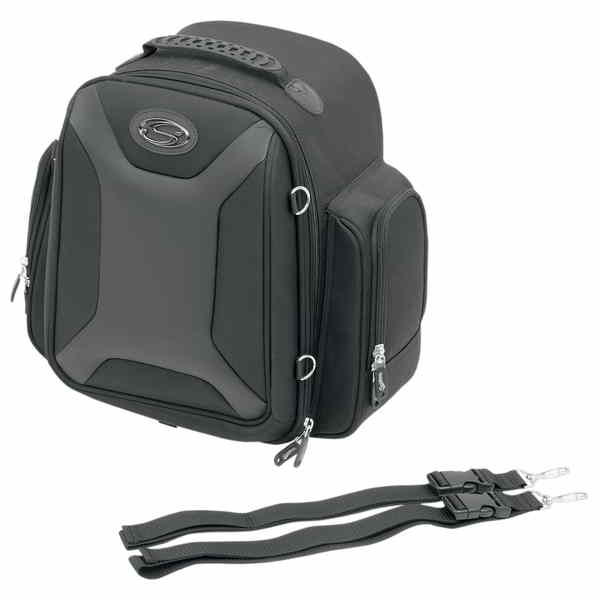 取寄せ スポーツ シシーバー バッグ - ブラック サドルマン Sport Sissy Bar Bag - Black EX000689 DRAG 35150139
