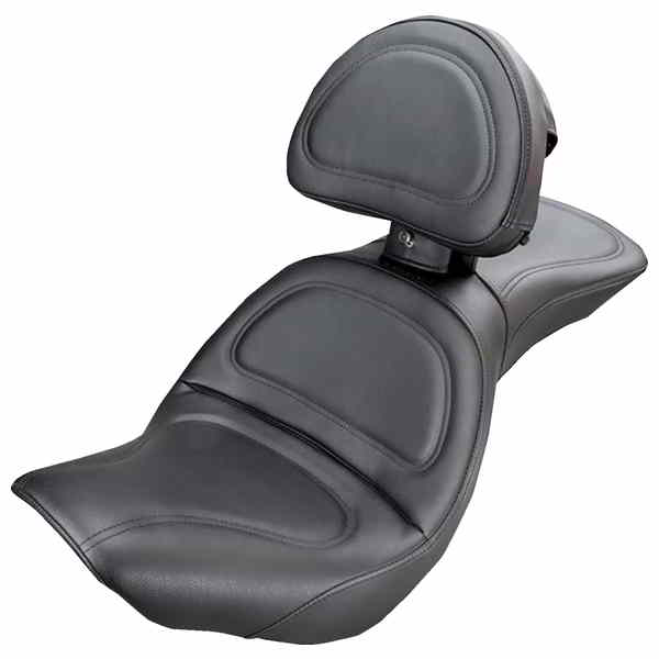 取寄せ シート - Explorer - バックレスト付き - ステッチ入り - ブラック - FXDWG 96-03 サドルマン Seat - Explorer? - With Backrest - Stitched - Black - FXDWG \'96-\'03 83G52JS DRAG 83G52JS｜ハーレーパーツデポ