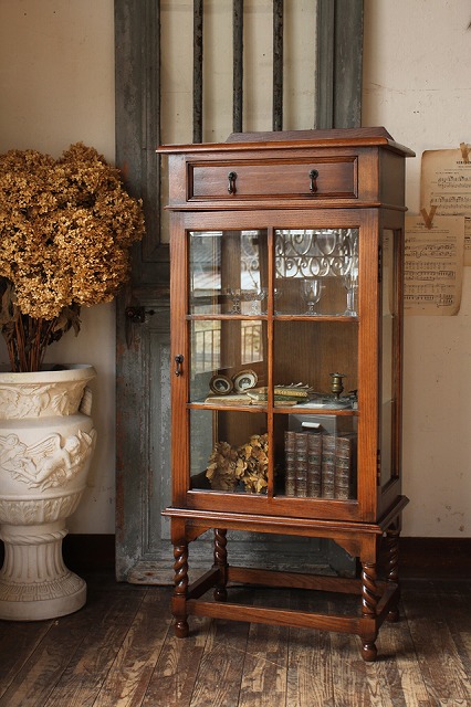 楽天市場】ガラスケース ショーケース アンティーク シャビー 北欧