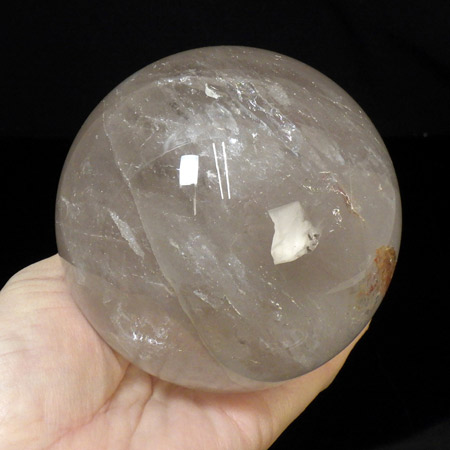 水晶 球 直径98mm ブラジル産 クォーツ 丸玉 スフィア 天然石 パワーストーン 木製台付き