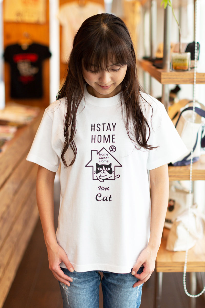 6 9マデ 最大10円offクーポン 猫 ねこ おもしろ かわいい Tシャツ Stayhome 2枚セット ネコ 猫柄 猫雑貨 メンズ レディース 半袖 おしゃれ 親子 ペアルック プレゼント Devils Bsp Fr