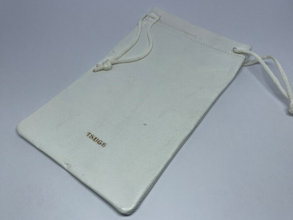 Mastro de paja  パイプポーチ 革製  ブラック ヴィンテージ VEGETABLE HORSE LEATHER DROP SHAPE POUCH S ドロップシェイプ