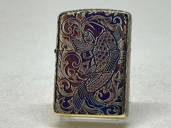 【送料無料】ZIPPO[ジッポー]5面連続加工 5sided Arabesque アーマー金メッキいぶし 鯉 162GI-CARP5 【楽ギフ_包装】