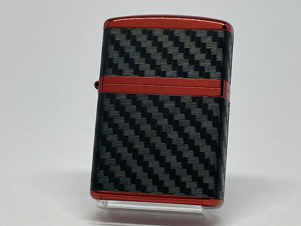 送料無料 ZIPPO[ジッポー]アーマー 4面連続加工 カーボンシリーズ レッド 162RED-CARBON【楽ギフ_包装】